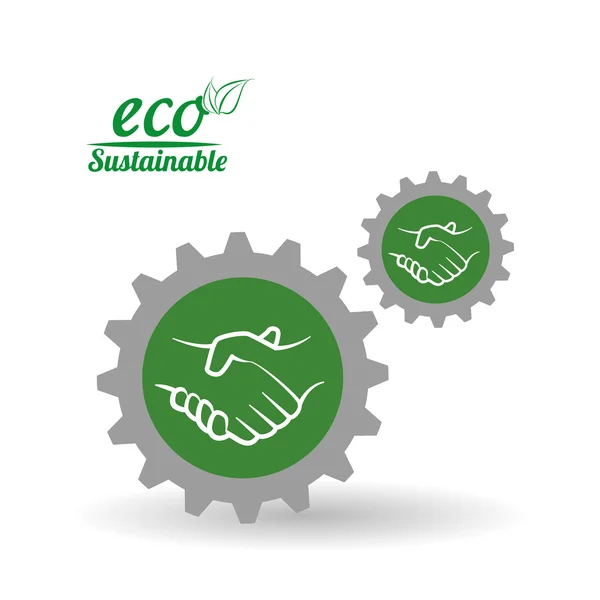 Eco-ontwerp. Groen pictogram. Geïsoleerde illustratie, vector — Stockvector