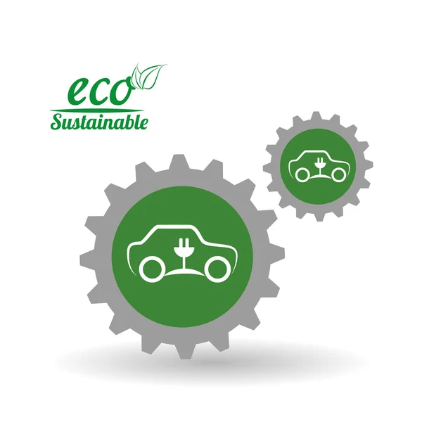 Eco design. Icona verde. Illustrazione isolata, vettore — Vettoriale Stock
