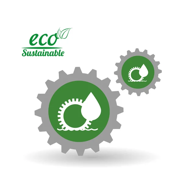 Eco-ontwerp. Groen pictogram. Geïsoleerde illustratie, vector — Stockvector