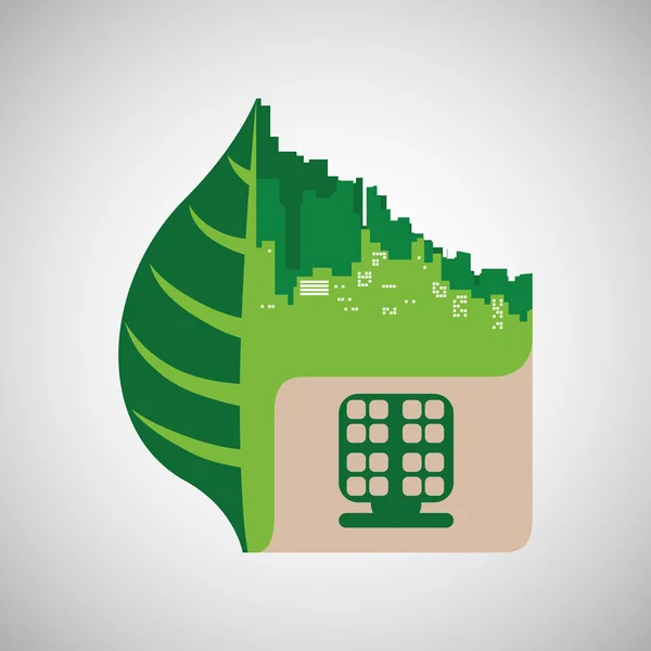 Diseño ecológico. Icono verde. Ilustración aislada, vector — Vector de stock