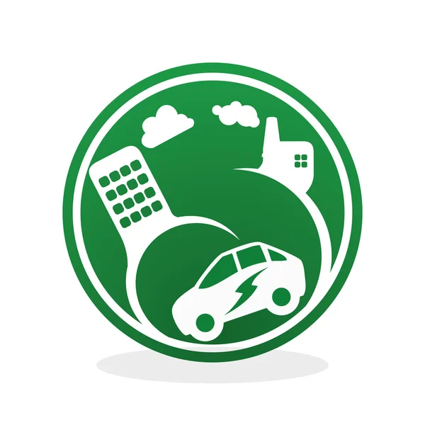 Eco design. Zielona ikona. Ilustracja na białym tle, wektor — Wektor stockowy