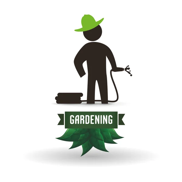 Worker design. Gardening icon. White background , vector — Stock Vector