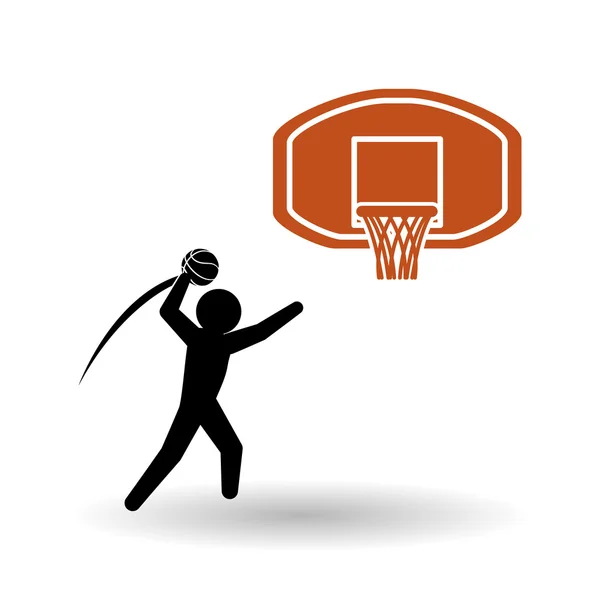 Diseño de baloncesto. icono del deporte. Fondo blanco, vector — Vector de stock