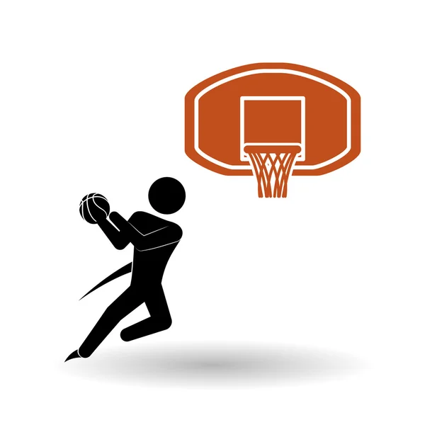 Basketballdesign. Sportikone. weißer Hintergrund, Vektor — Stockvektor