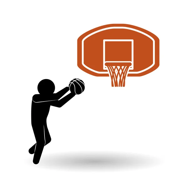 Diseño de baloncesto. icono del deporte. Fondo blanco, vector — Archivo Imágenes Vectoriales