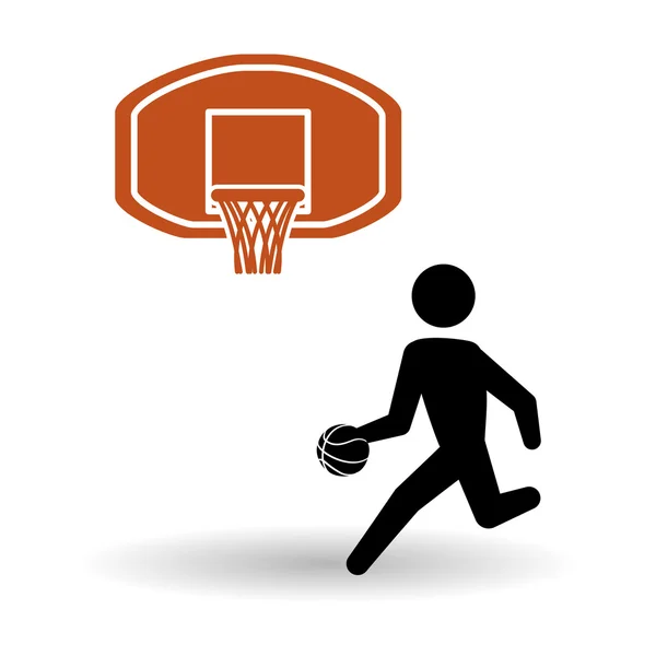 Conception de basket-ball. icône sportive. Fond blanc, vecteur — Image vectorielle
