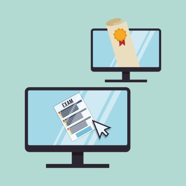 E-öğrenme tasarım. Eğitim simgesi. İzole illüstrasyon, vektör