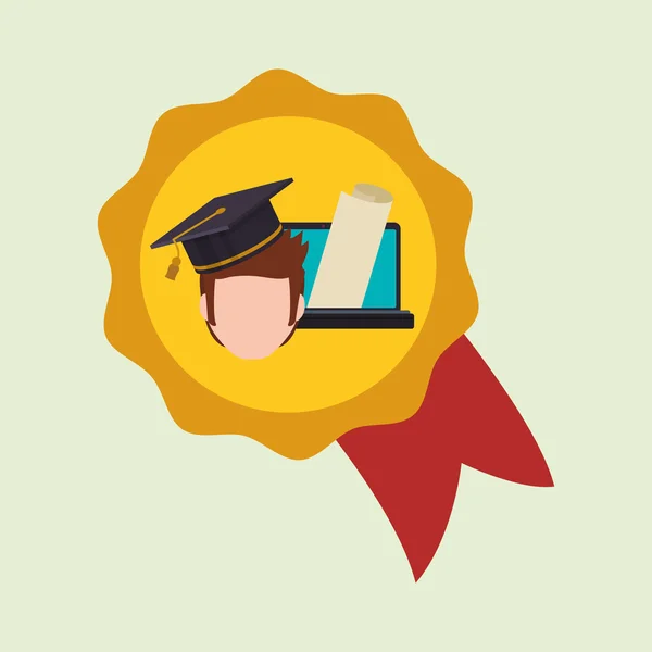 Diseño de E-learning. Icono de educación. Ilustración aislada, vector — Vector de stock