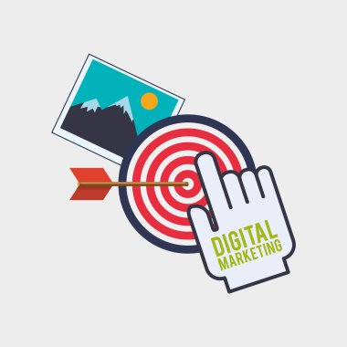 Dijital pazarlama tasarım. e-ticaret simgesi. izole illüstrasyon