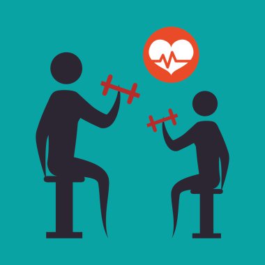 Sağlıklı yaşam tarzı tasarım. welness simgesi. İzole illüstrasyon