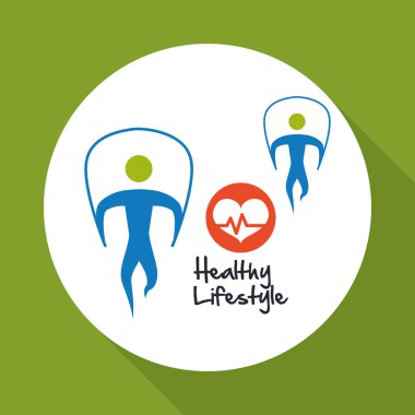 Sağlıklı yaşam tarzı tasarım. welness simgesi. İzole illüstrasyon