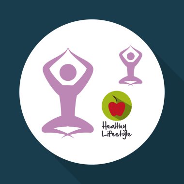 Sağlıklı yaşam tarzı tasarım. welness simgesi. İzole illüstrasyon