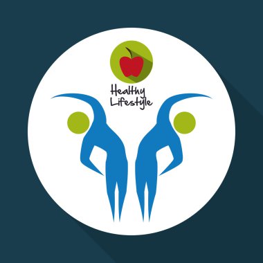 Sağlıklı yaşam tarzı tasarım. welness simgesi. İzole illüstrasyon