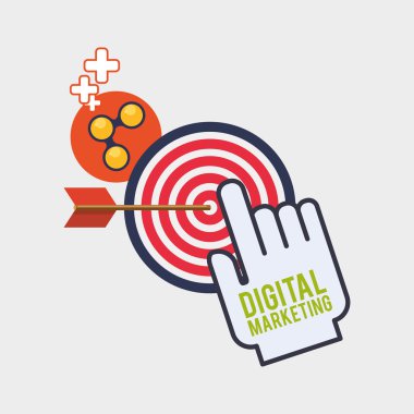 Dijital pazarlama tasarım. e-ticaret simgesi. izole illüstrasyon