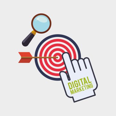 Dijital pazarlama tasarım. e-ticaret simgesi. izole illüstrasyon