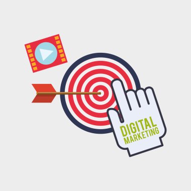 Dijital pazarlama tasarım. e-ticaret simgesi. izole illüstrasyon