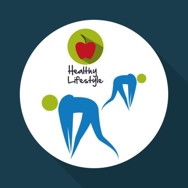 Sağlıklı yaşam tarzı tasarım. welness simgesi. İzole illüstrasyon