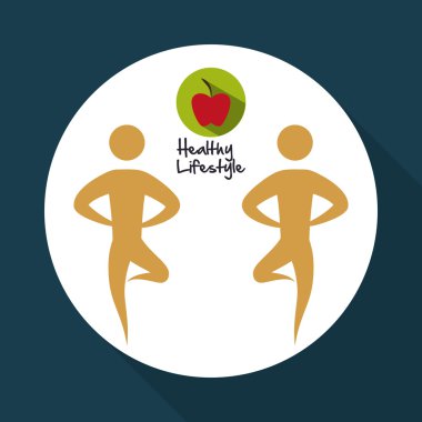 Sağlıklı yaşam tarzı tasarım. welness simgesi. İzole illüstrasyon