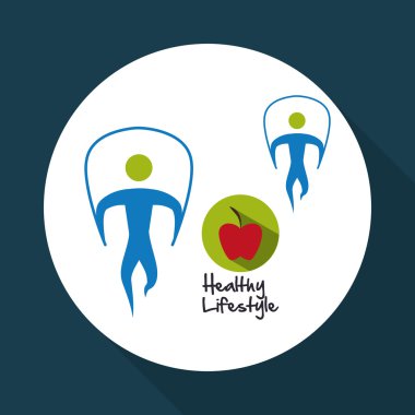 Sağlıklı yaşam tarzı tasarım. welness simgesi. İzole illüstrasyon
