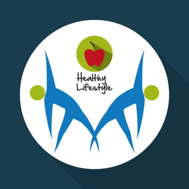 Sağlıklı yaşam tarzı tasarım. welness simgesi. İzole illüstrasyon