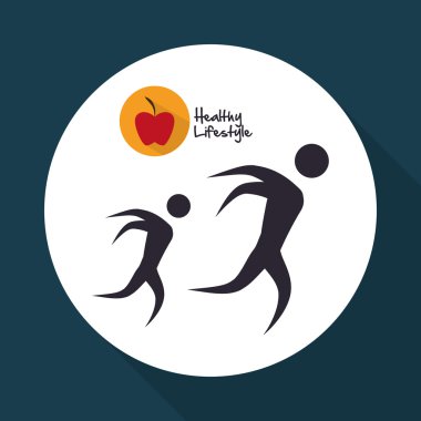 Sağlıklı yaşam tarzı tasarım. welness simgesi. İzole illüstrasyon