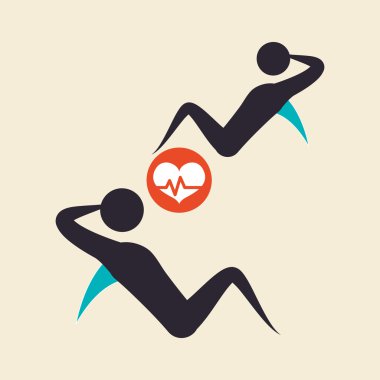 Sağlıklı yaşam tarzı tasarım. welness simgesi. İzole illüstrasyon