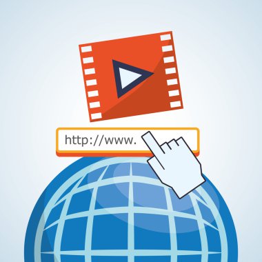 Internet tasarım. Online simgesi. Renkli resimde, vektör