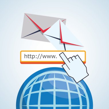 Internet tasarım. Online simgesi. Renkli resimde, vektör