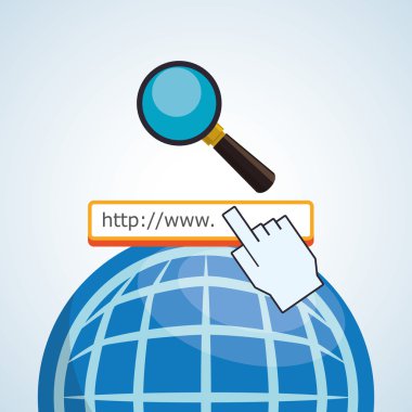 Internet tasarım. Online simgesi. Renkli resimde, vektör