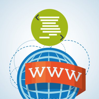 Internet tasarım. Online simgesi. Renkli resimde, vektör