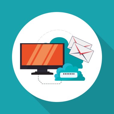 Bulut bilgi işlem tasarım. Ortam simgesi. İzole illüstrasyon