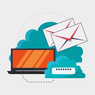 Bulut bilgi işlem tasarım. Ortam simgesi. İzole illüstrasyon