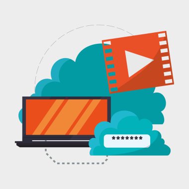 Bulut bilgi işlem tasarım. Ortam simgesi. İzole illüstrasyon