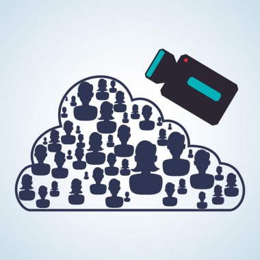 Sosyal ağ tasarımı. Sosyal medya simge. İzole illüstrasyon, vektör