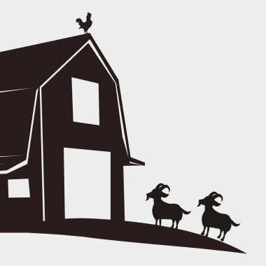 Çiftlik tasarım. istikrarlı simgesi. düz illüstrasyon, vektör