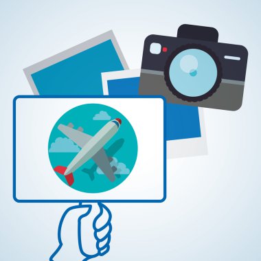 Tasarım seyahat. Gezi simgesi. Düz illüstrasyon