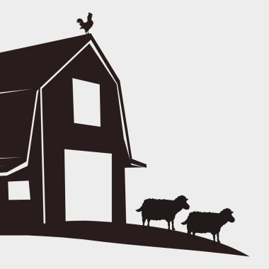 Çiftlik tasarım. istikrarlı simgesi. düz illüstrasyon, vektör