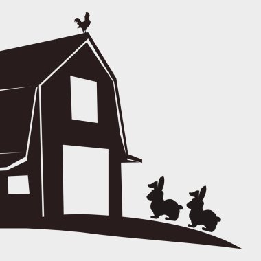 Çiftlik tasarım. istikrarlı simgesi. düz illüstrasyon, vektör