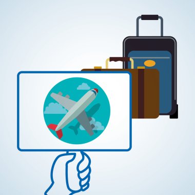 Tasarım seyahat. Gezi simgesi. Düz illüstrasyon