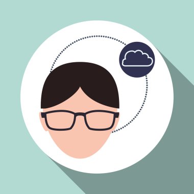 Veri güvenlik tasarımı. Simgeyi koru. Veri Merkezi illüstrasyon, vektör