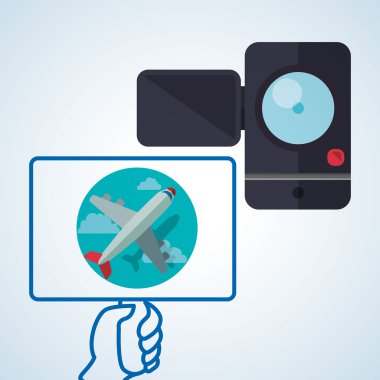 Tasarım seyahat. Gezi simgesi. Düz illüstrasyon