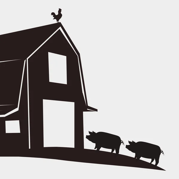 Farm design. stable icon. flat illustration , vector — Stock Vector