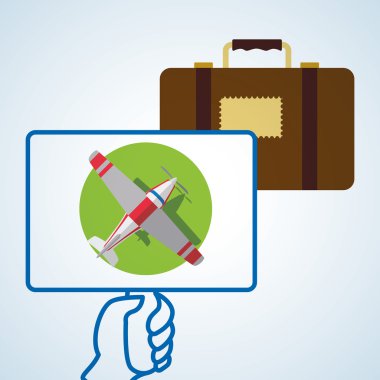 Tasarım seyahat. Gezi simgesi. Düz illüstrasyon