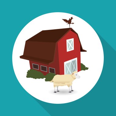 Çiftlik tasarım. istikrarlı simgesi. düz illüstrasyon, vektör