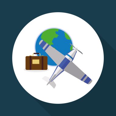 Tasarım seyahat. Gezi simgesi. Düz illüstrasyon, vektör