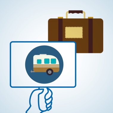 Tasarım seyahat. Gezi simgesi. Düz illüstrasyon