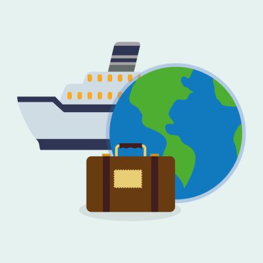 Tasarım seyahat. Gezi simgesi. Düz illüstrasyon, vektör