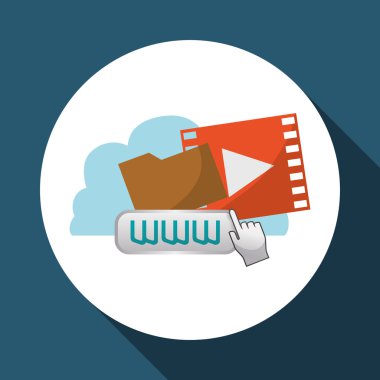 Bulut bilgi işlem tasarım. Ortam simgesi. İzole illüstrasyon