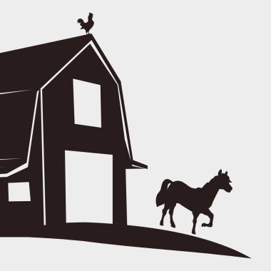 Çiftlik tasarım. istikrarlı simgesi. düz illüstrasyon, vektör