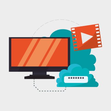 Bulut bilgi işlem tasarım. Ortam simgesi. İzole illüstrasyon